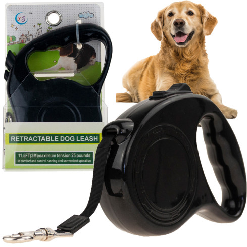 TG63398 automatický vodítko pro psy a kočky, 3 m, páska 11 kg, roztažitelné, Flexy