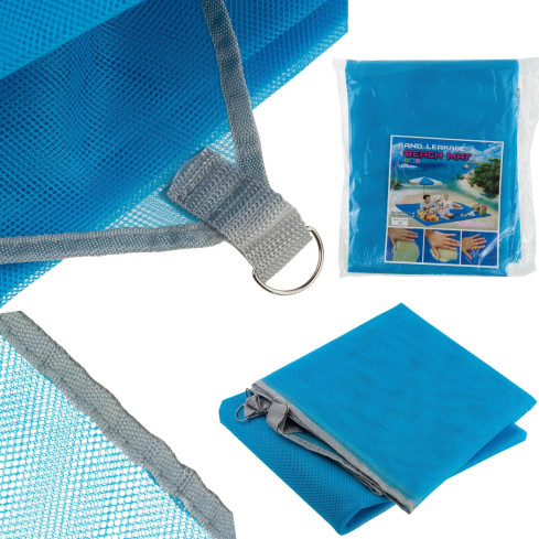 TG64477 plážová podložka, pikniková deka na pláž XXL 200x150, bez písku, s háčky