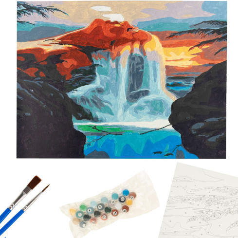 TG64616-4 obraz k malování podle čísel bez rámu 30x40 mýtický vodopád