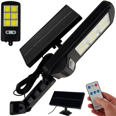 TG64680 solární lampa COB, pouliční lampa se 120 LED diodami, venkovní osvětlovací panel