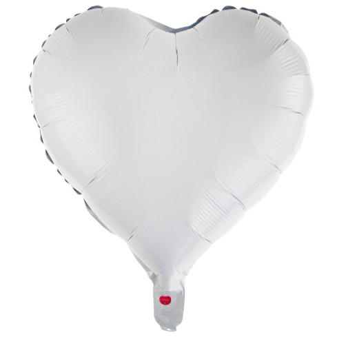 TG66235-1 bílý fóliový balón ve tvaru srdce, naplněný héliem, na Valentýna, zásnuby, svatbu