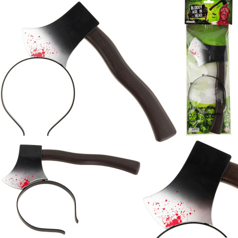 TG66292 čelenka s krvavou sekerou – halloweenský kostým