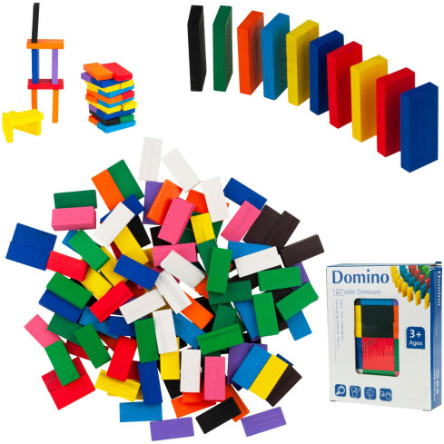TG67014 Dřevěné domino kostky – velká skládačka, 120 dílů