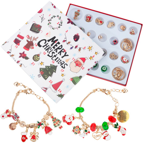 TG70495 adventní kalendář, vánoční náramek, šperk, dárek, přívěsky, DIY