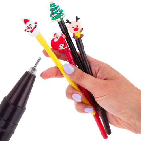 TG70496 vánoční gelové pero s motivem Santa Clause, dárek k svátku svatého Mikuláše, sada 4 ks/balení