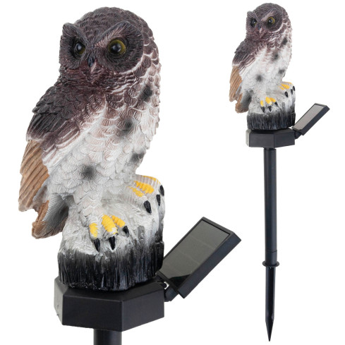 TG71281 solární lampa ve tvaru sovy, zahradní LED lampa, zapichovací lampa, zahradní dekorace
