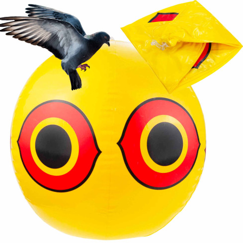 TG71386 žlutý balón na plašení ptáků – holubů a špačků