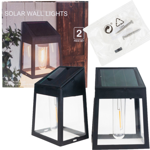 TG71390 solární nástěnná lampa, nástěnné svítidlo, 2 ks LED žárovek, senzor soumraku