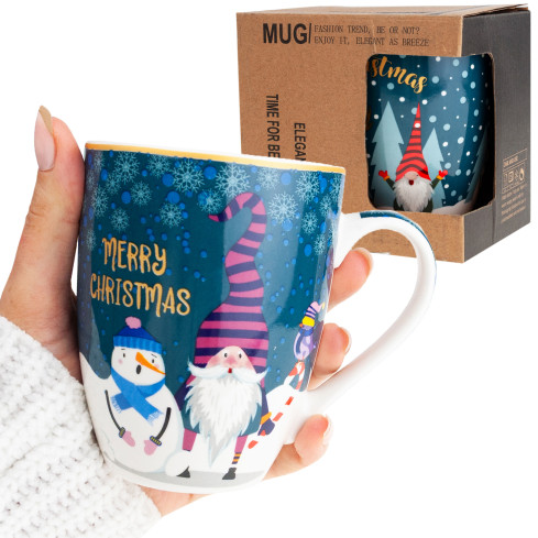 Keramický hrnek, vánoční motiv, vánoční vzor, dárek k svátku svatého Mikuláše, 300 ml