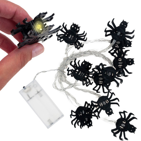 TG73004 pavoučí světýlka, světelná girlanda s 10 LED diodami, halloweenská dekorace, strašidelná