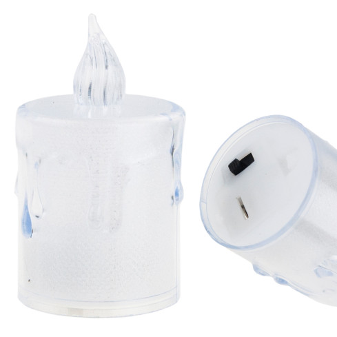 LED svíčka, plastová, teplý bílý plamen, lesklá, univerzální dekorace, výška 7 cm