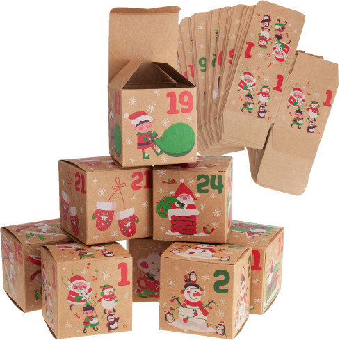 Adventní kalendář, skládací krabičky, prázdný, k vlastnímu sestavení, papírový