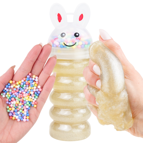 Slime, modelovací hmota, na hraní, pro děti, s nádobkou, pružná, směs barev