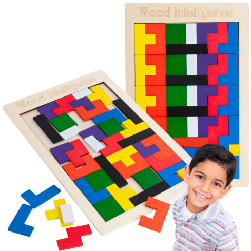 TG80424 dřevěná skládačka Tetris, tangram, Montessori