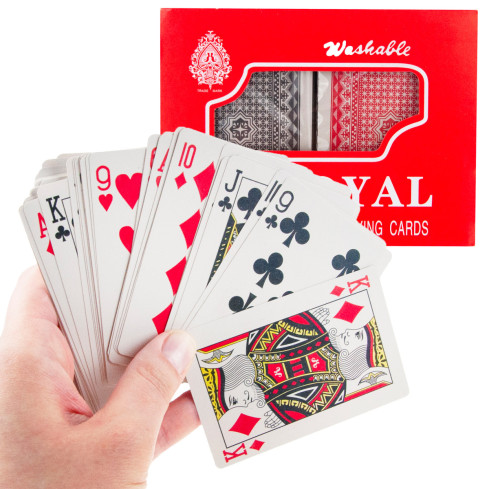TG72984 2x sady karet na poker, balíček lakovaných karet, sada 108 ks, tradiční karty