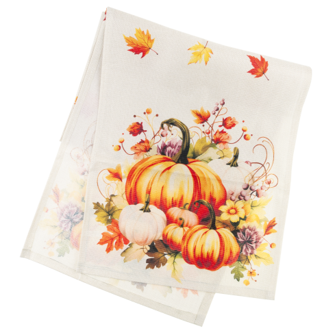 TG84320 podzimní vzor s dýněmi, listy a halloweenskými motivy
