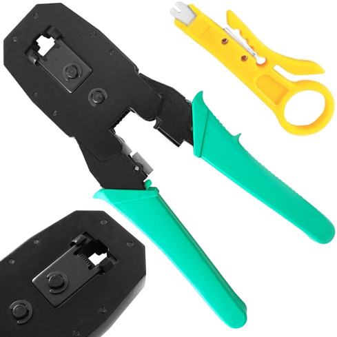 TV37 lisovací kleště RJ-45, RJ45, RJ12, RJ11, RJ9 + odizolovač