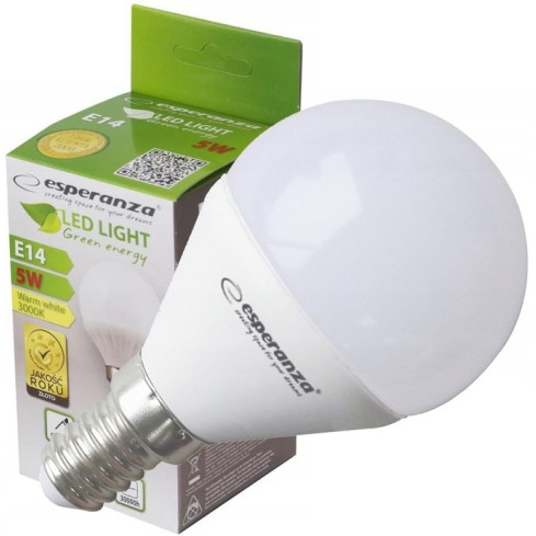 ELL151 LED žárovka G45 E14 5 W = 40 W, teplá bílá, mléčné sklo, energeticky úsporná