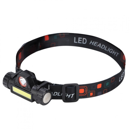 Čelovka 4 v 1, LED COB, s magnetem, dobíjecí přes USB, výkonná, s nastavitelným popruhem