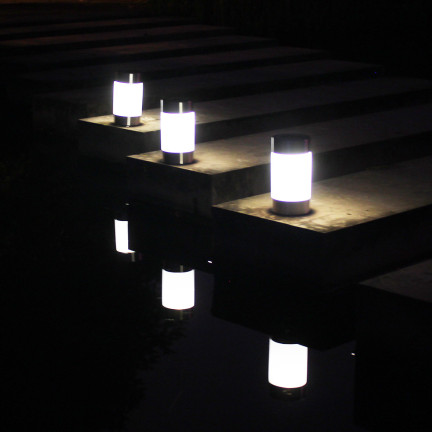 TG71391 solární zahradní lampa, 3 ks nerezových svítidel, zapichovací do země, solární LED sloupek