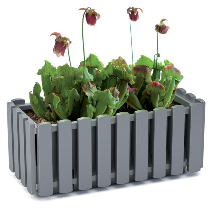 DDEF600W-405u balkonový box na zábradlí, květináč 58 cm s úchyty, měřič vlhkosti