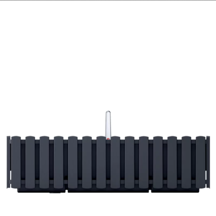 DDEF600W-S433 květináč s lištami, antracitový, s háčky, obdélníkový, Boardee Fencycace, antracitový, balkonový truhlík