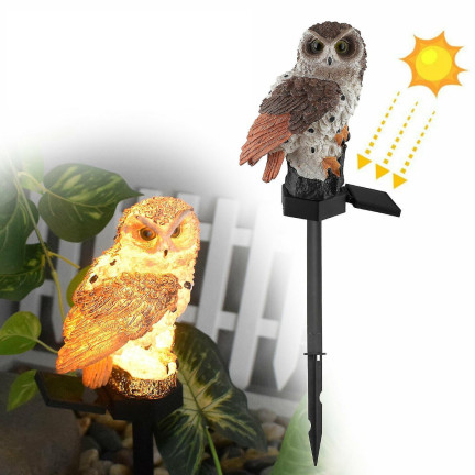 TG71281 solární lampa ve tvaru sovy, zahradní LED lampa, zapichovací lampa, zahradní dekorace