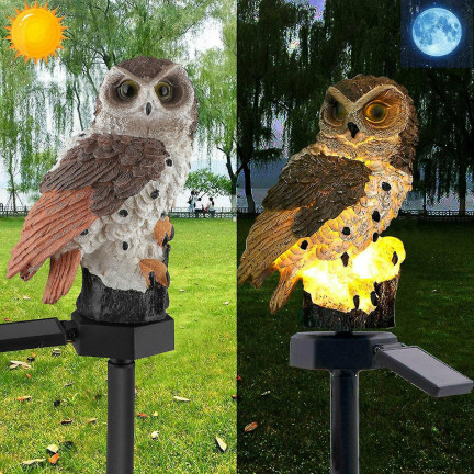 TG71281 solární lampa ve tvaru sovy, zahradní LED lampa, zapichovací lampa, zahradní dekorace