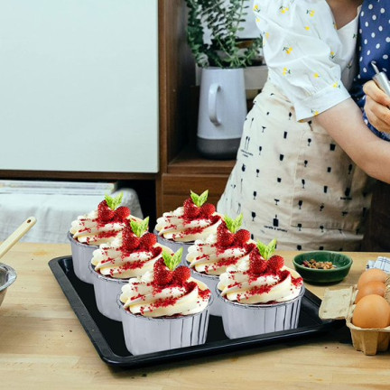 TG80292-3 papírové košíčky na muffiny, stříbrné košíčky, formičky na muffiny, sada 50 ks