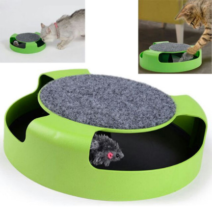 CAT0526 hračka pro kočky – kolečko s myškou, škrabadlo ve tvaru myšky, 25 cm