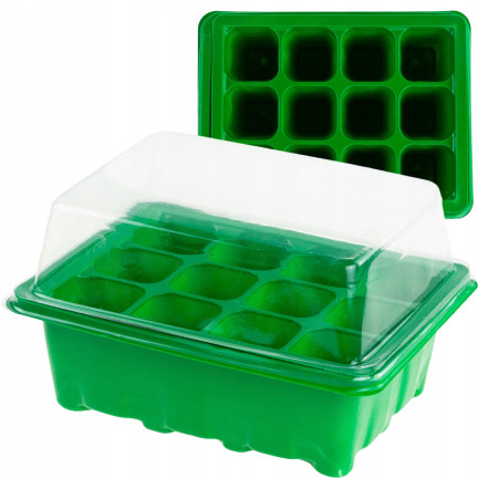 TG64403 MINI SKLENĚNÁ ROSTLINA PRO PĚSTOVÁNÍ 12 komor 4x4cm