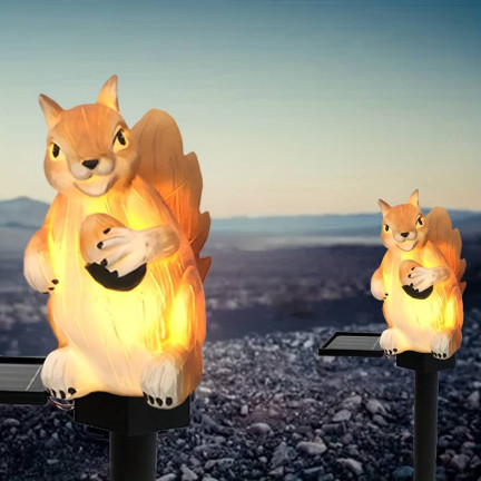 TG71282 solární lampa ve tvaru veverky, zapichovací zahradní LED lampa, solární senzor soumraku