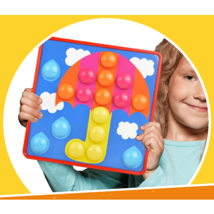 TG67283 skládanka s knoflíky, vzdělávací mozaika, houbičky, puzzle, špendlíky, montessori hra