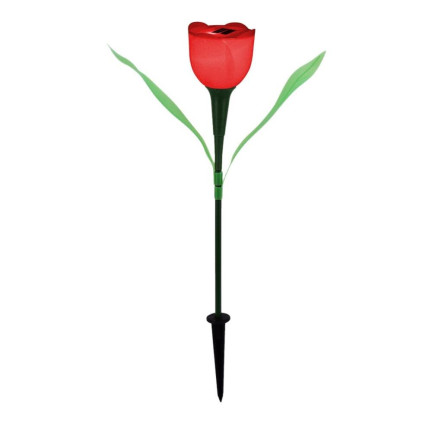 Solární lampička ve tvaru květiny, tulipánová lampa, červená, 29 cm, 1 ks.