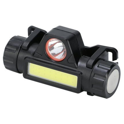 Čelovka 4 v 1, LED COB, s magnetem, dobíjecí přes USB, výkonná, s nastavitelným popruhem