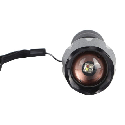 Taktická svítilna s funkcí zoomu, 5 režimů, taclight, 13 cm