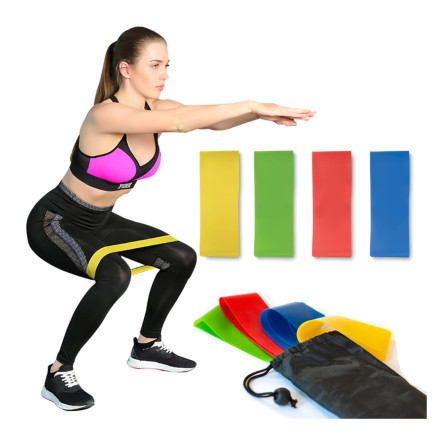 TG60274 – sada 4 gumových pásů na fitness cvičení + obal