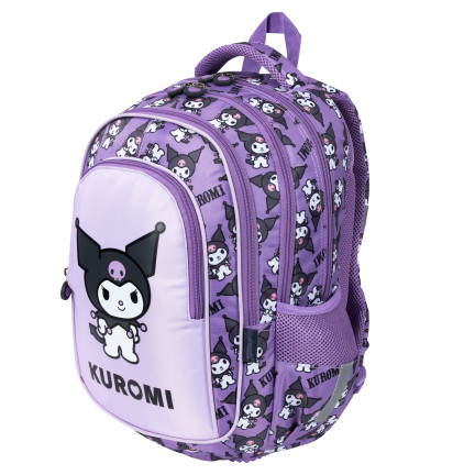KUR1 školní batoh Kuromi Sanrio, fialový, originální s licencí, St. Majewski, 22 l, 4 přihrádky