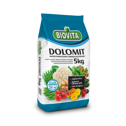 Dolomit, vápníko-hořečnaté hnojivo, vápno s hořčíkem na trávník, Biovita, 5 kg
