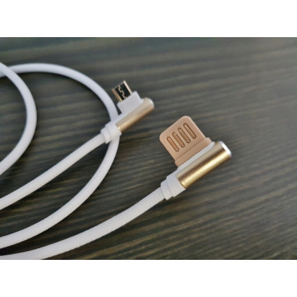 13679 kabel micro USB s bočním konektorem, nylon, 100 cm, hliník