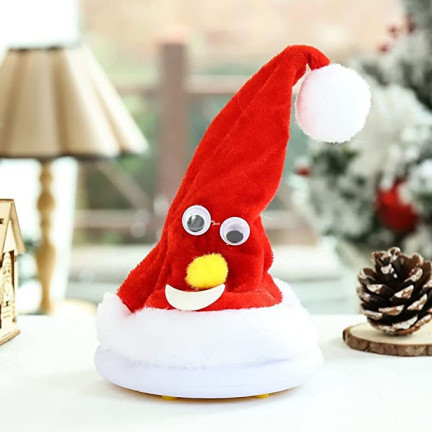 TG59735 čepice Santa Clause, hrající, tančící, vtipná, vánoční
