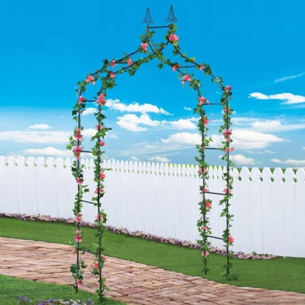 Perg-N6078 zahradní pergola, kovová oblouková, pro růže, květiny a popínavé rostliny, 240 cm