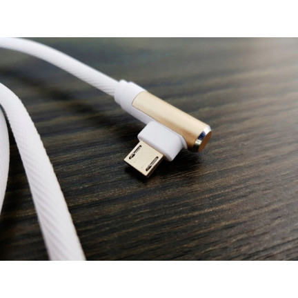 13679 kabel micro USB s bočním konektorem, nylon, 100 cm, hliník