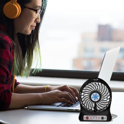 Ventilátor, stolní ventilátor, přenosný ventilátor, cestovní ventilátor, černý