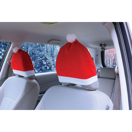 TG76548 potahy na opěrky hlavy do auta – čepice Santa Clause, sada 4 ks