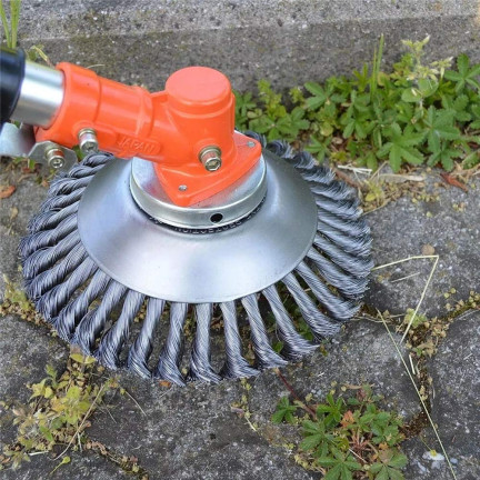 TG64409 drátěný kartáč pro motorovou kosu, hlavice pro dlažební kostky na chodníku