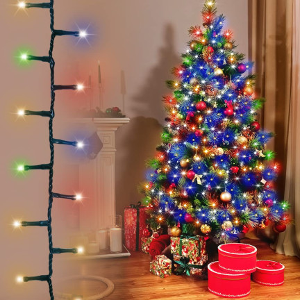 LED světýlka 500 l, vícebarevná, vánoční stromečková, sváteční, venkovní, vnitřní, 3+25 m