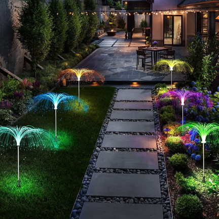 TG71397 solární lampa, 2 ks/sada, zahradní LED lampa ve tvaru medúzy, zapichovací lampa „jellyfish“
