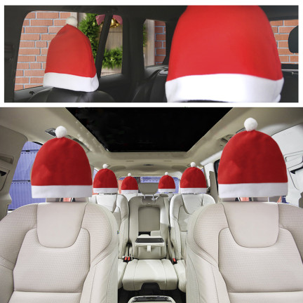 TG76548 potahy na opěrky hlavy do auta – čepice Santa Clause, sada 4 ks