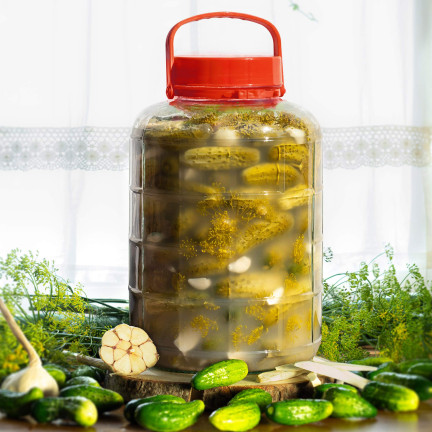 Skleněná nádoba na nakládání okurek, zelí a zavařenin, univerzální, 8 l